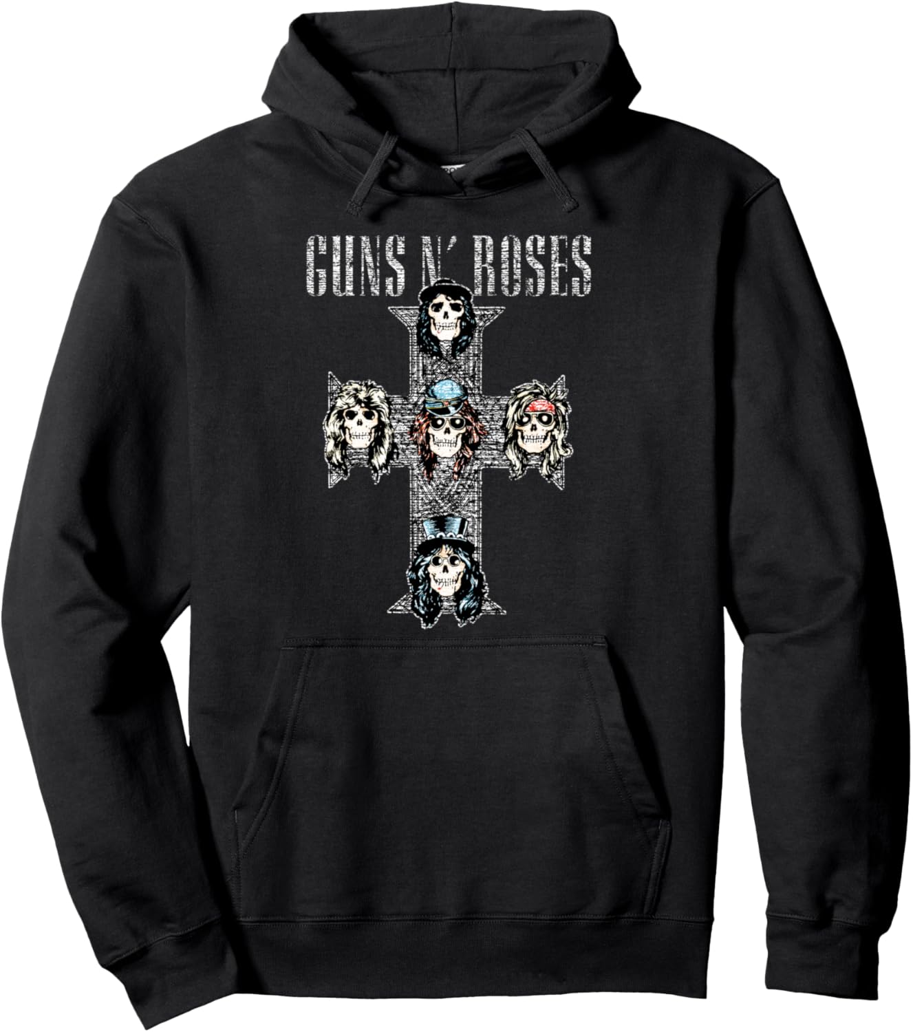 

Худи Guns N' Roses Vintage Cross, черное, Черный, Худи Guns N' Roses Vintage Cross, черное