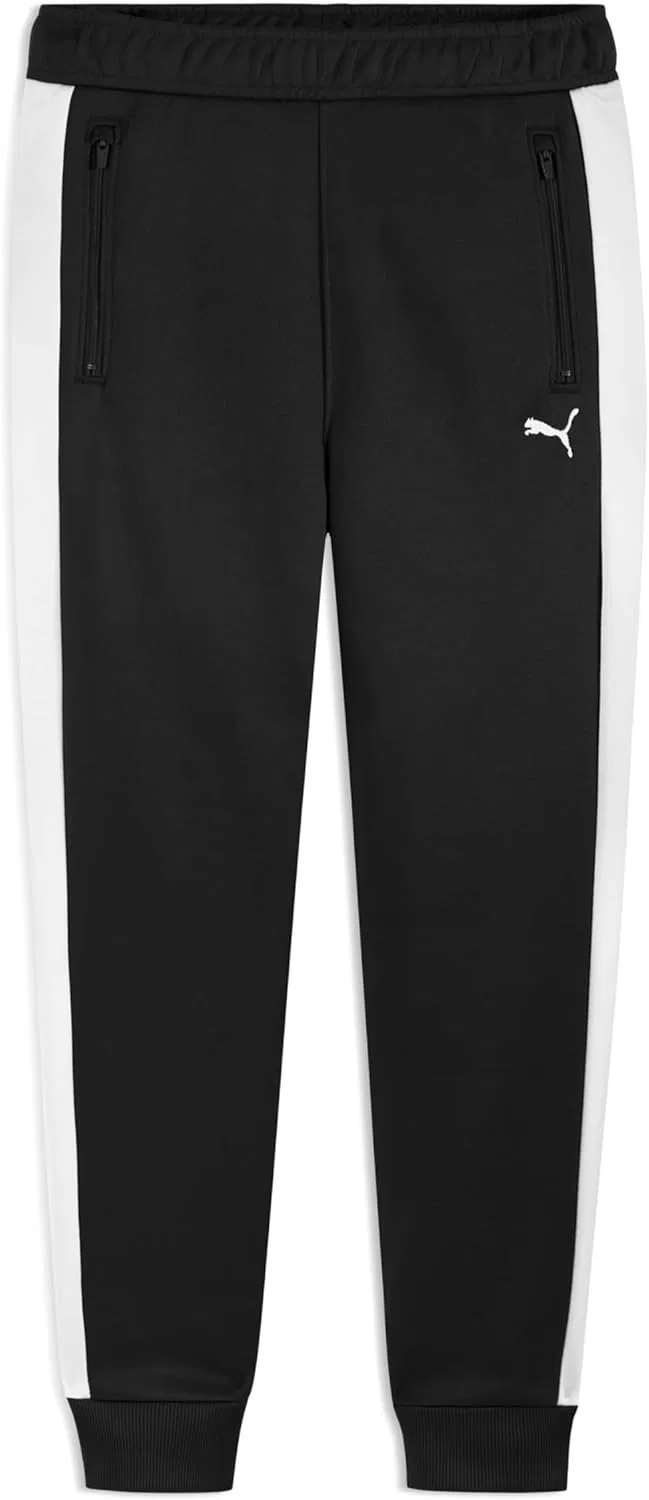 Детские спортивные брюки Puma T7 Foundations Classic Track Jogger, надеваются через голову, застежка на шнурке, Puma Black