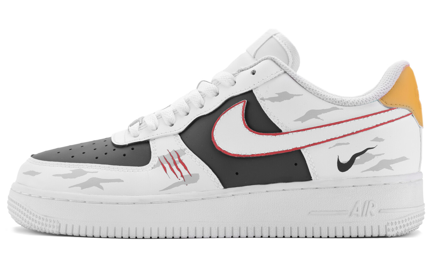 

Кроссовки Nike Air Force 1 Skateboard Shoes Women's Low-Top Black White, Черный, Кроссовки Nike Air Force 1 Skateboard Shoes Women's Low-Top Black White