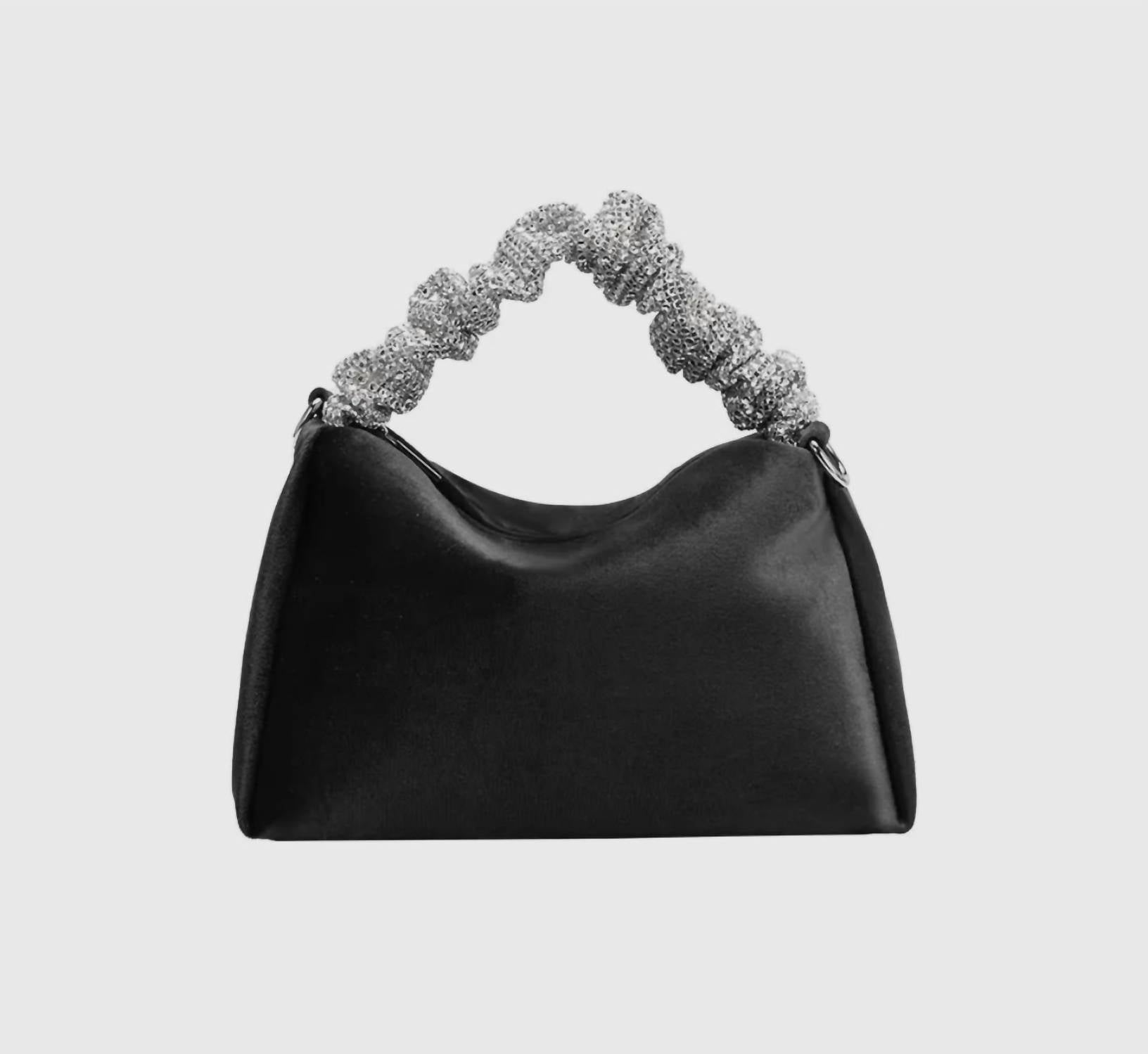 

Женская бархатная сумка Estela с верхней ручкой в черном цвете Melie Bianco