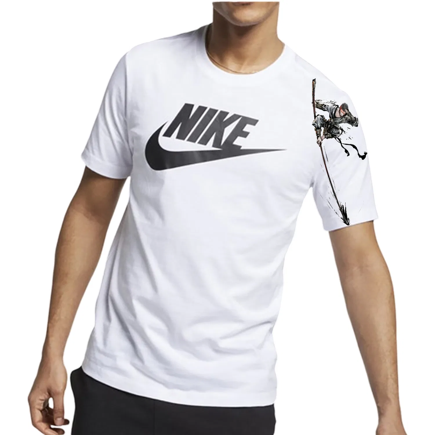 Футболка Nike белая свободного кроя — фото 3