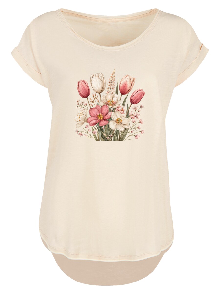 

Рубашка F4NT4STIC Rosa Weißer Frühlingsblumenstrauß, песочный