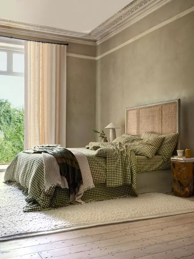 

Постельное белье Piglet in Bed Gingham Linen Blend, цвет botanical/green