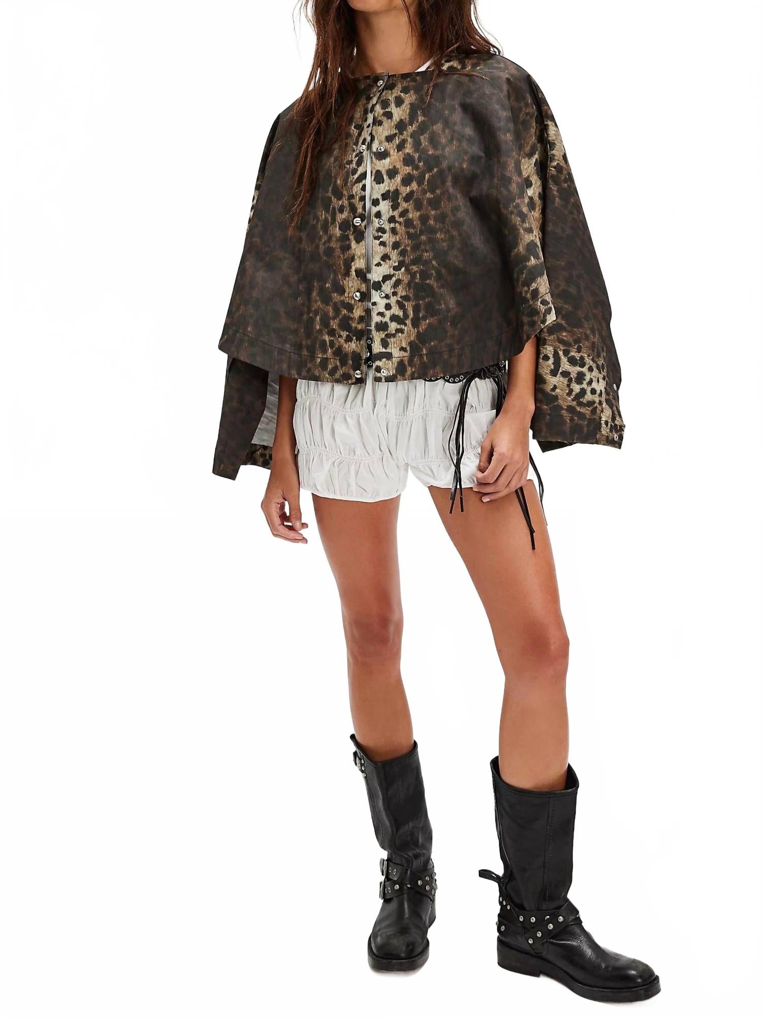 

APPARIS Накидка Quinn Leopard Cape в черном разноцветном исполнении