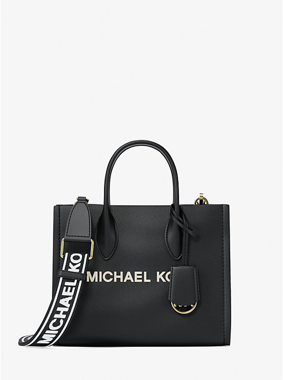 

Маленькая сумка-трансформер через плечо Mirella из шагреневой кожи Michael Kors, черный
