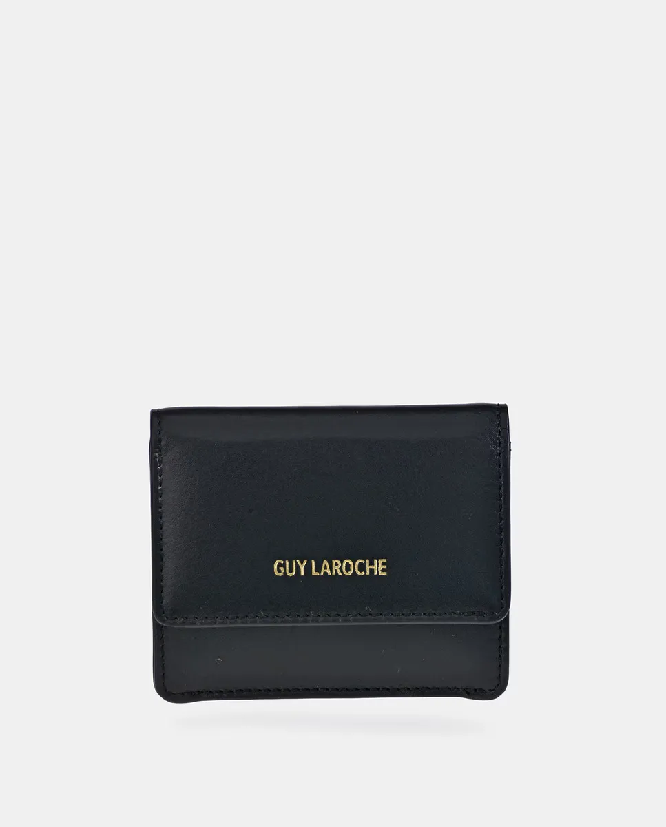 

Женский кошелек для карт на кожаной молнии Guy Laroche, чёрный