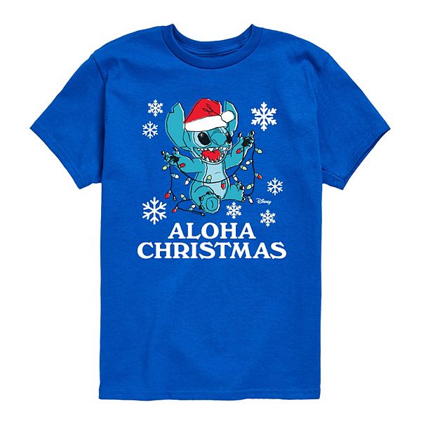 

Футболка Lilo & Stitch Aloha Christmas для мальчиков 8-20 Disney, Blue