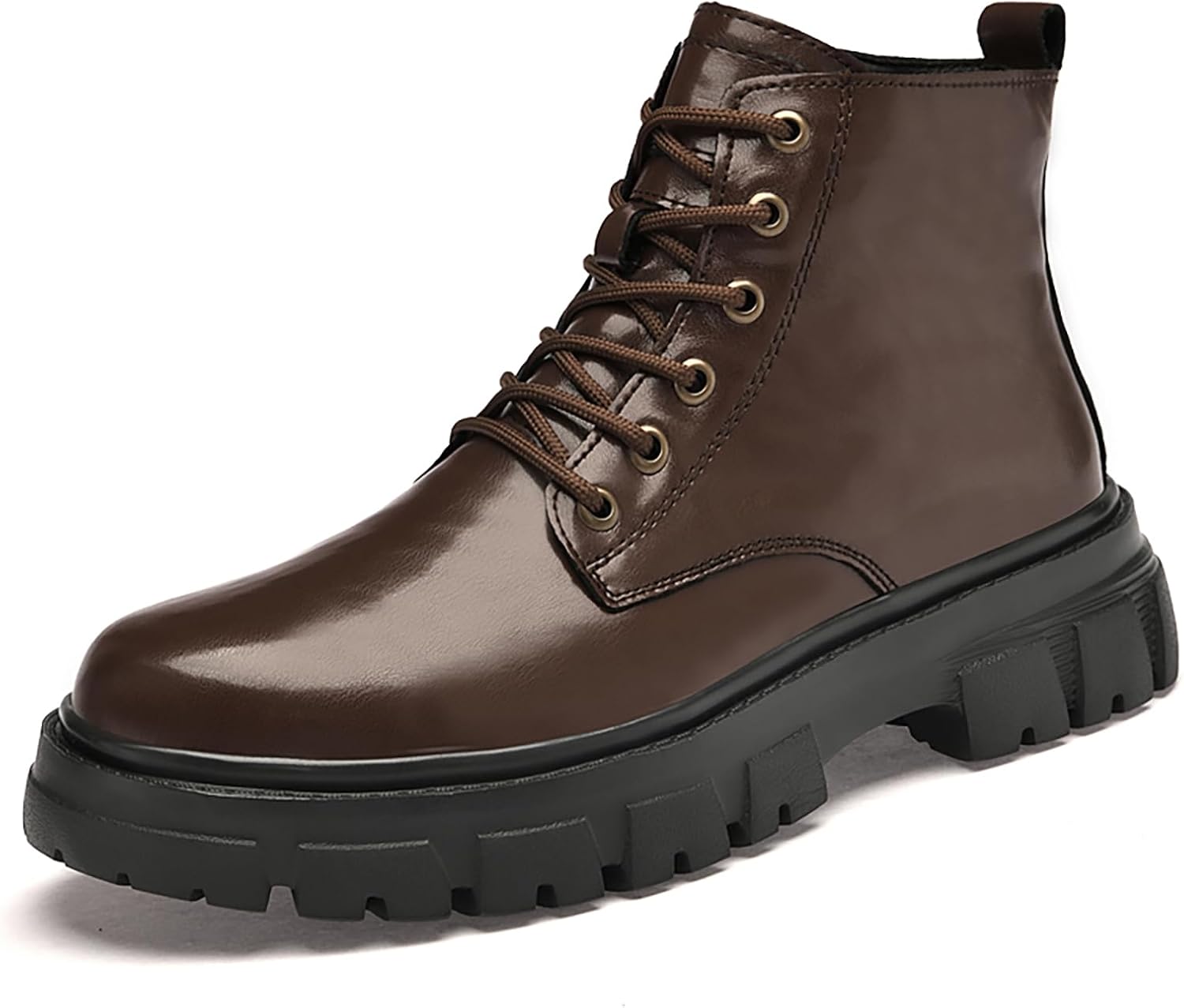 

Мужские кожаные боевые ботинки TWODNAWK с протекторной подошвой, зимние, с теплой флисовой подкладкой, удобная платформа, ботинки Чакка для работы, на шнуровке, нескользящие, с круглым носком, водонепроницаемые высокие мотоциклетные ботинки, кор...