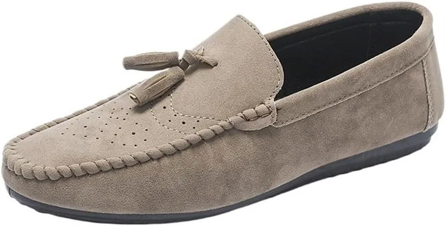 Лоферы мужские, кожаные, с кисточками, Beige DHFIRUFSHLO