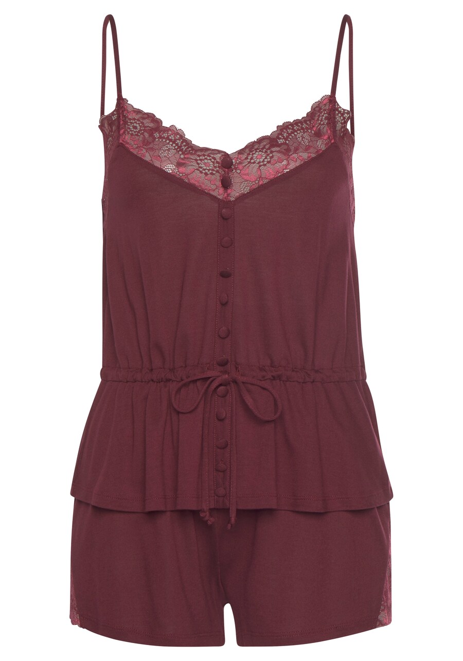 

Короткий пижамный комплект LASCANA, цвет Wine red