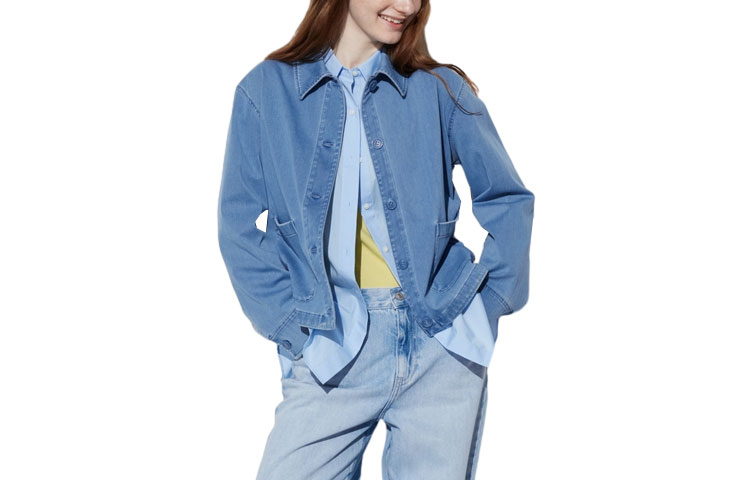 UNIQLO Женская куртка розово-голубая, Pink Blue — фото 3