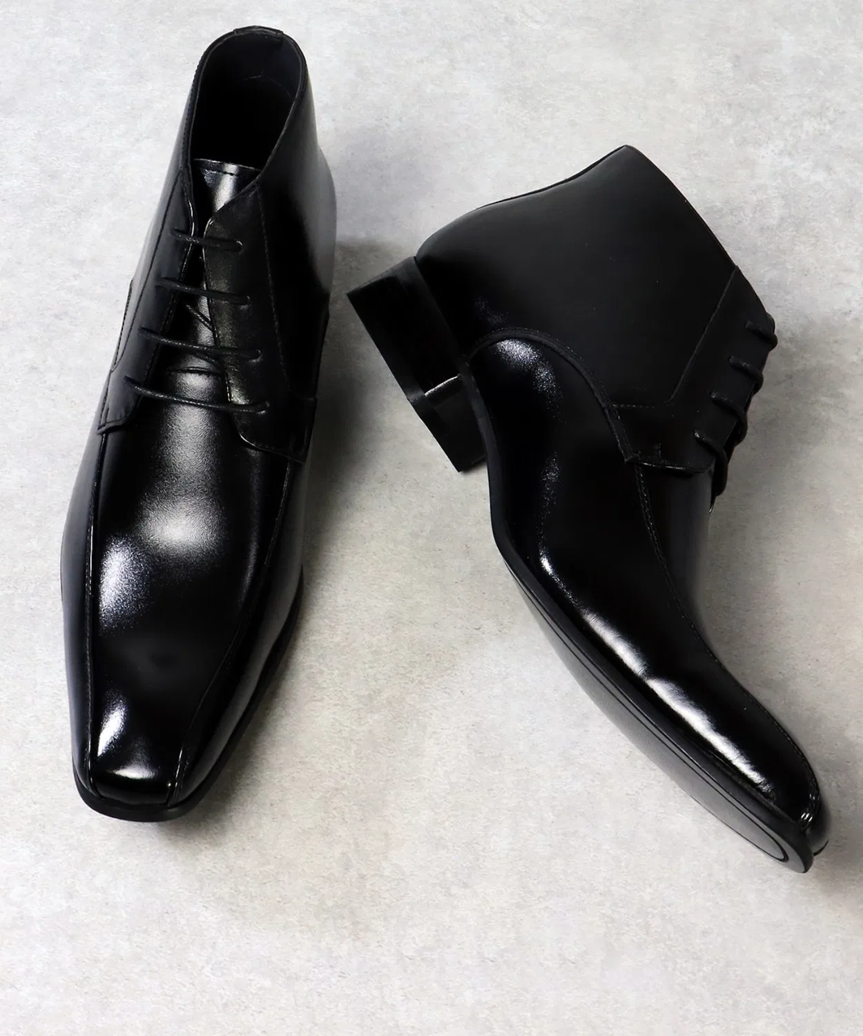 Ботинки кожаные dress boots, на шнуровке, кожа, чёрный