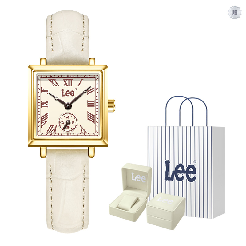 

Lee Часы Wrist Watch Quartz Movement Genuine Leather Strap Beige Watch Dial Women's Watch Holiday Classic Box Gift, [Beige with-Box Limited Edition]M497ASL9-95SY