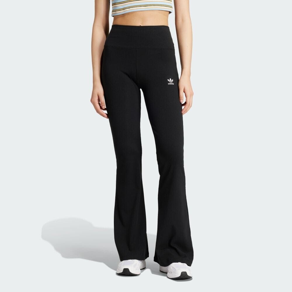 

Тайтсы Adidas Essentials Ribbed Flare Leggings, черный