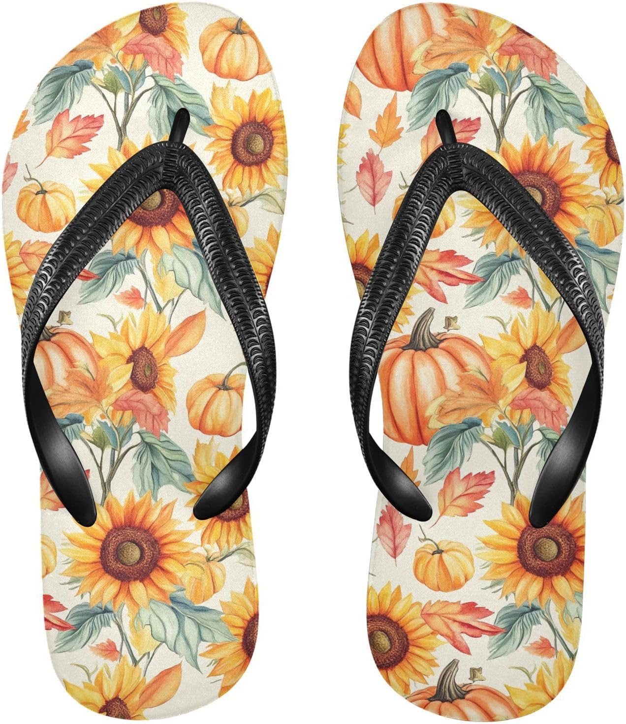 

Подсолнухи Тыквы Осень Пляжные шлепанцы Летние повседневные сандалии для женщин и мужчин Душевые тапочки 20858663 Kfbe, Sunflowers