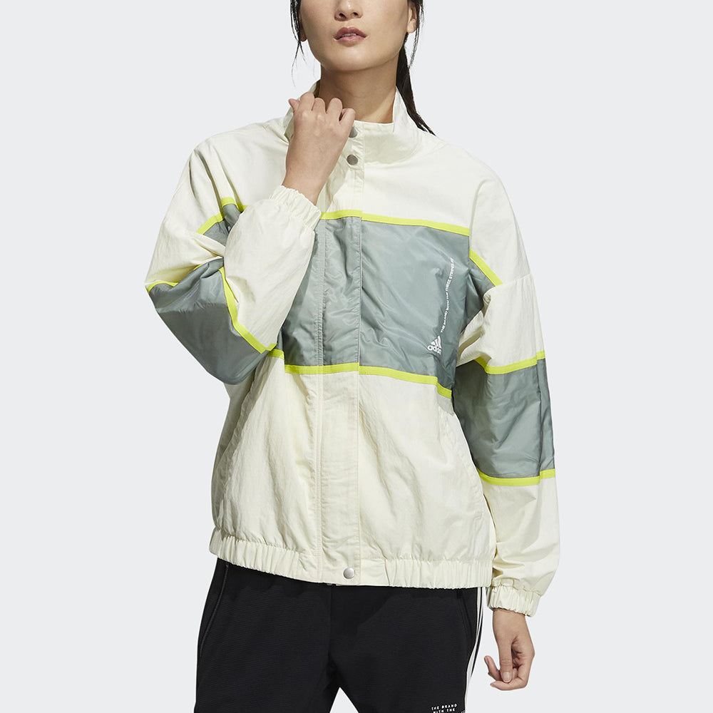 Куртка (WMNS) adidas W Word Wv Jkt Stand Collar Training Woven Sports Jacket Colorblock GM0683 — фото 2