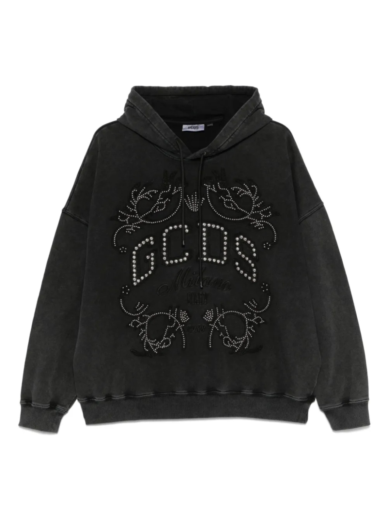 

GCDS худи с нашивкой-логотипом, серый