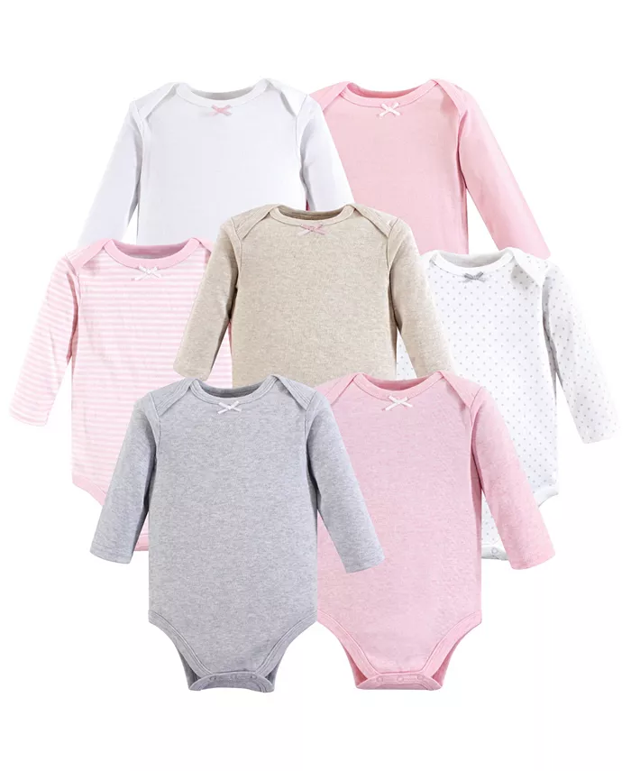 

Боди Hudson Cotton с длинными рукавами для девочек, упаковка 7 шт Hudson Baby, розовый
