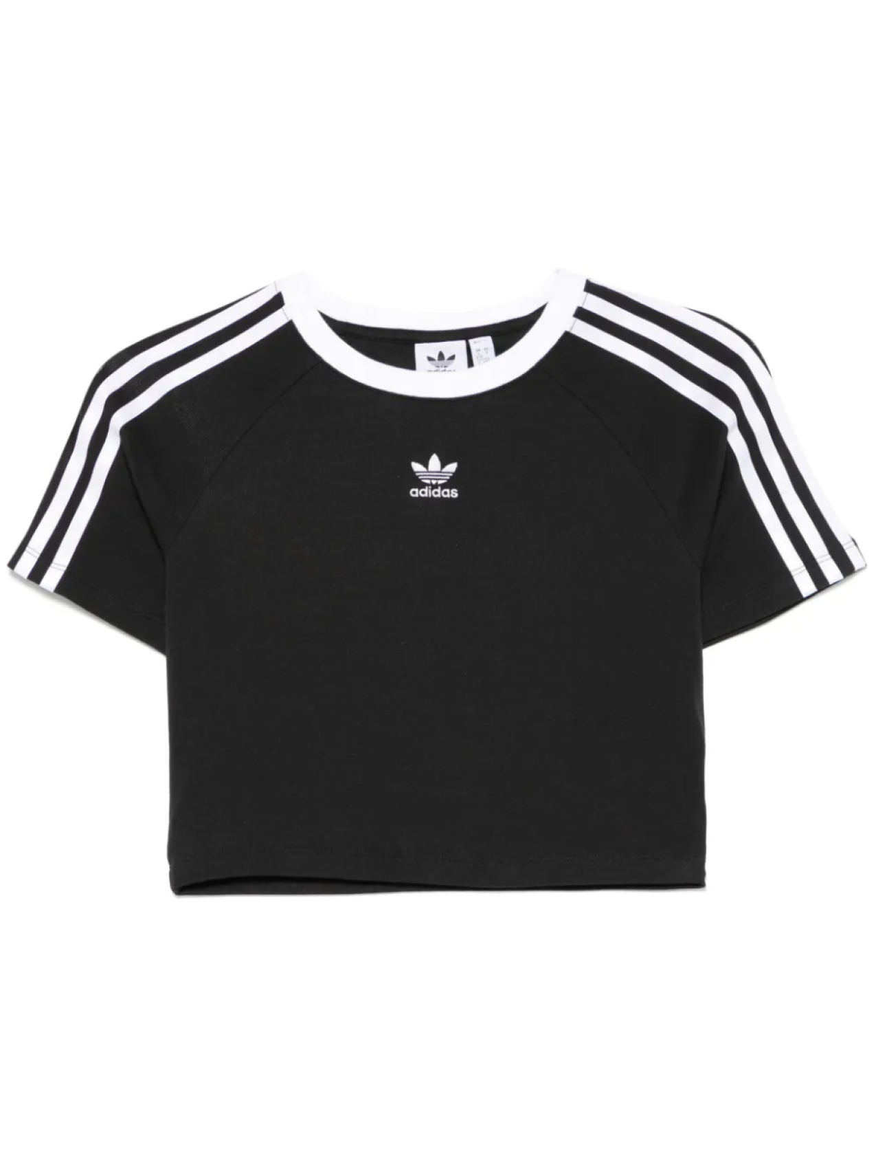 

Adidas укороченная футболка 3-Stripes, черный