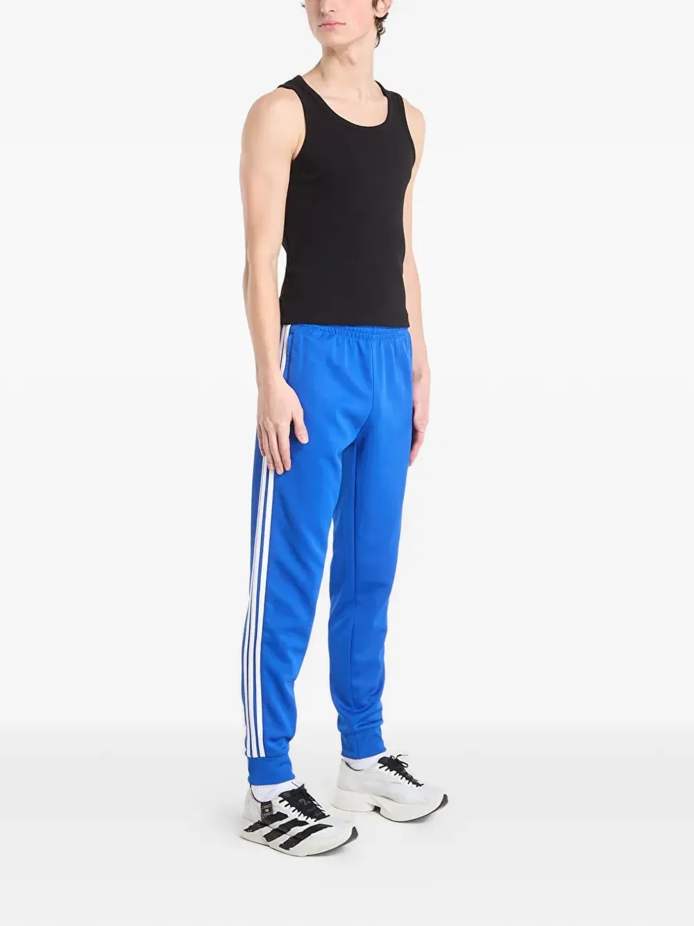 Спортивные штаны с боковой полосой Adidas, синий — фото 2