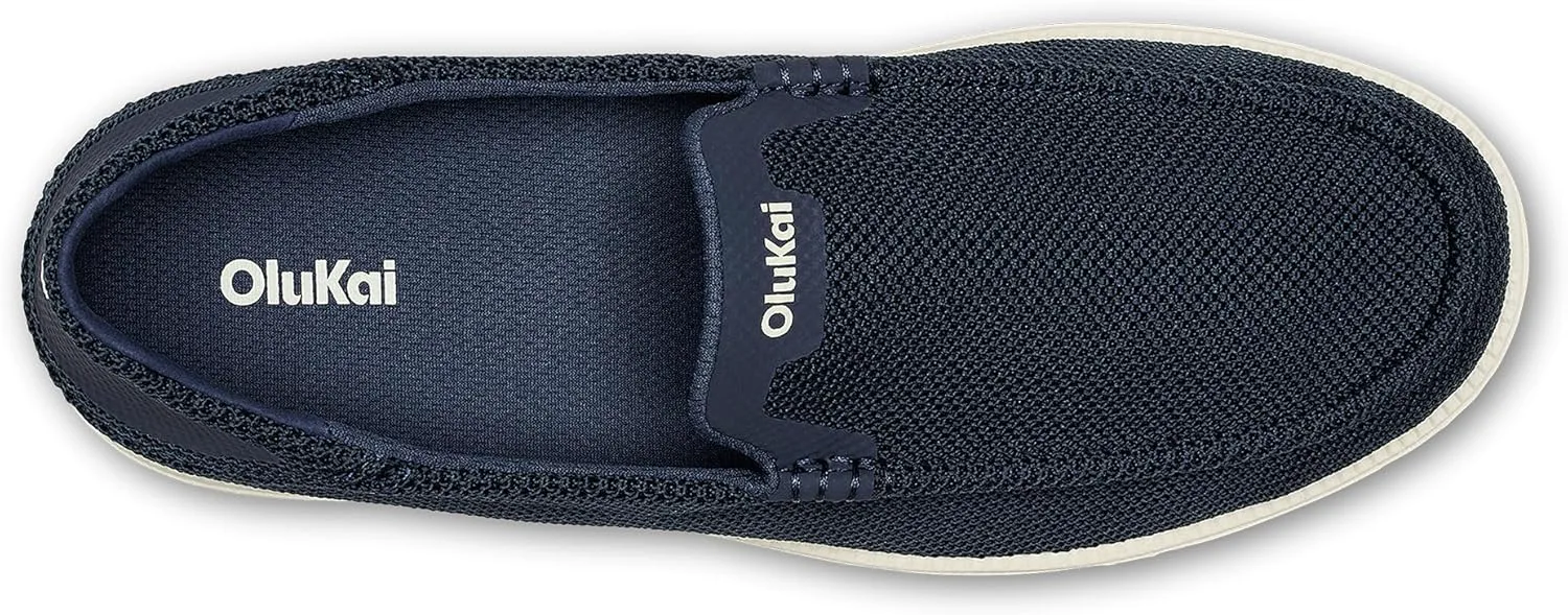 Мужские слипоны OLUKAI Kakaha Mesh с сетчатой верхней частью, легкая и универсальная обувь на каждый день, комфортная для носки весь день, темно-синий — фото 3
