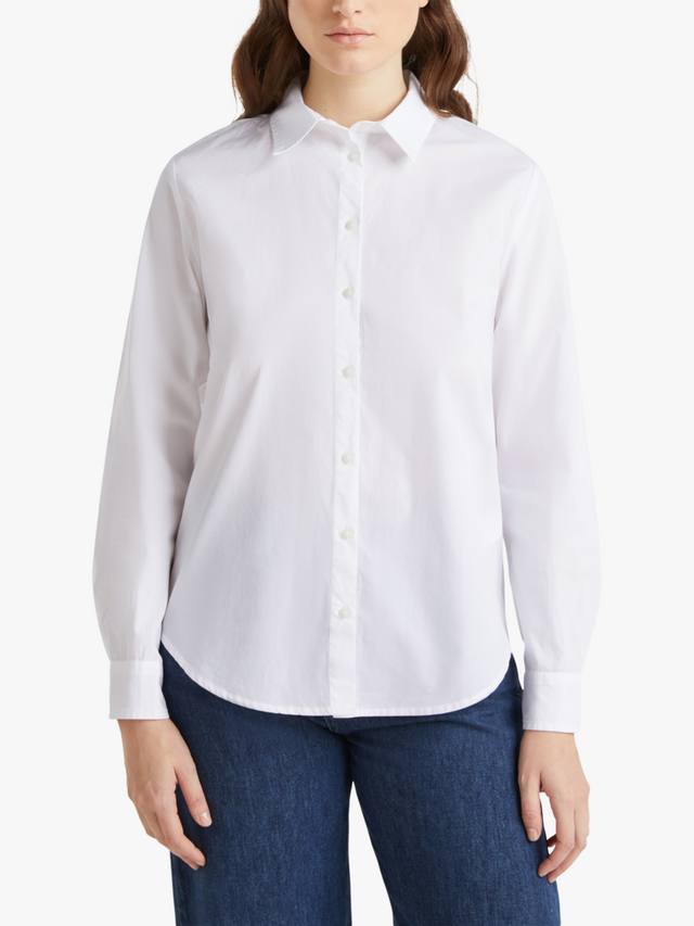

Рубашка с длинным рукавом обычного покроя Benetton, цвет Optical White