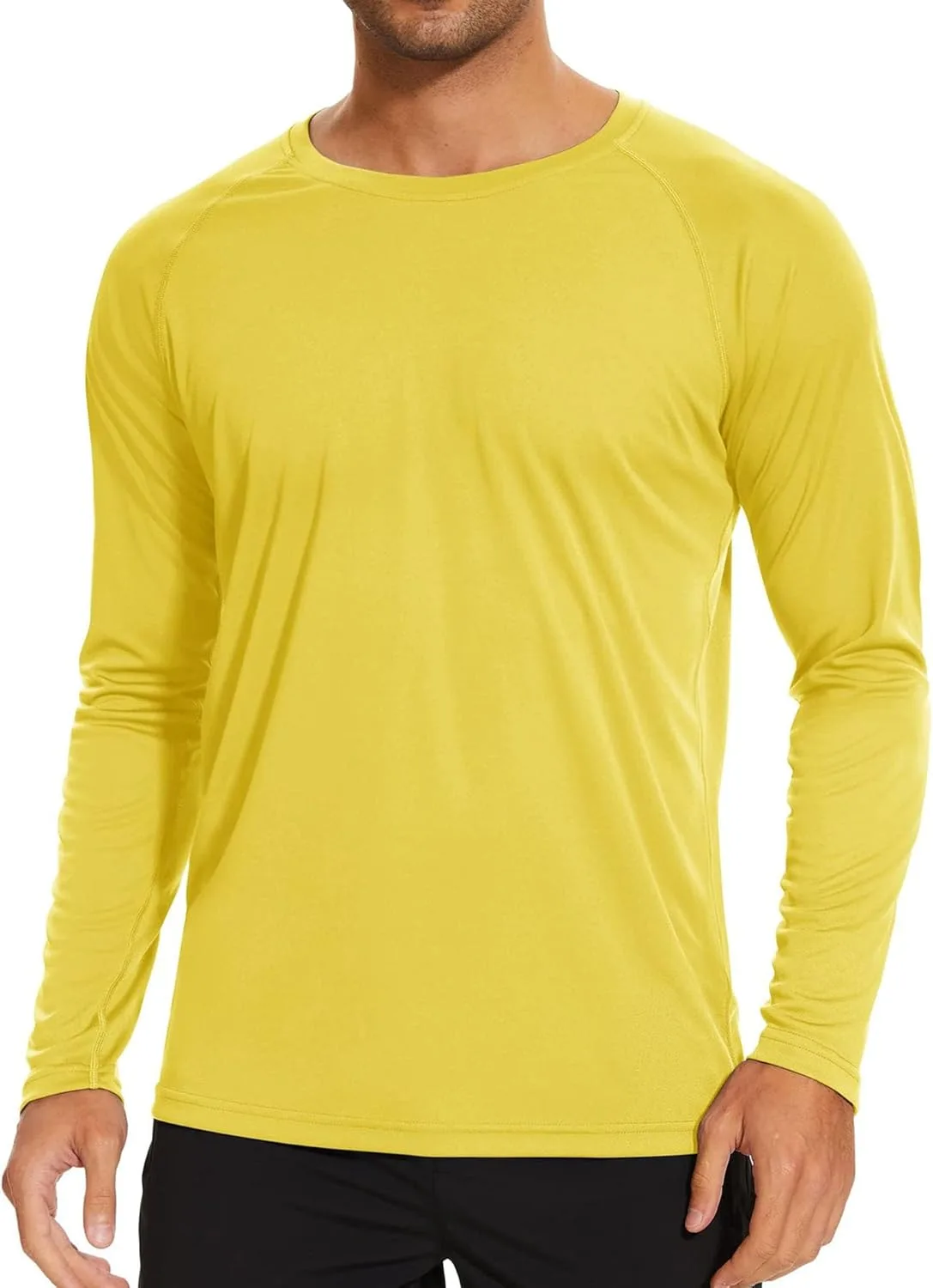 

Мужская футболка с длинным рукавом для бега и походов, быстросохнущая и дышащая QOAAIE