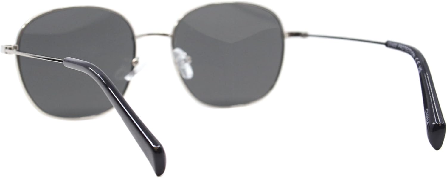 

Солнцезащитные очки PASTL с закругленными и квадратными линзами для женщин и мужчин, тонкая, легкая металлическая оправа, защита от ультрафиолета UV400, Silver (Black)