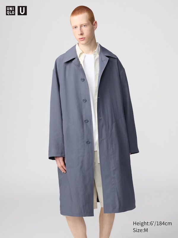

Однобортное пальто свободного покроя Uniqlo, серый