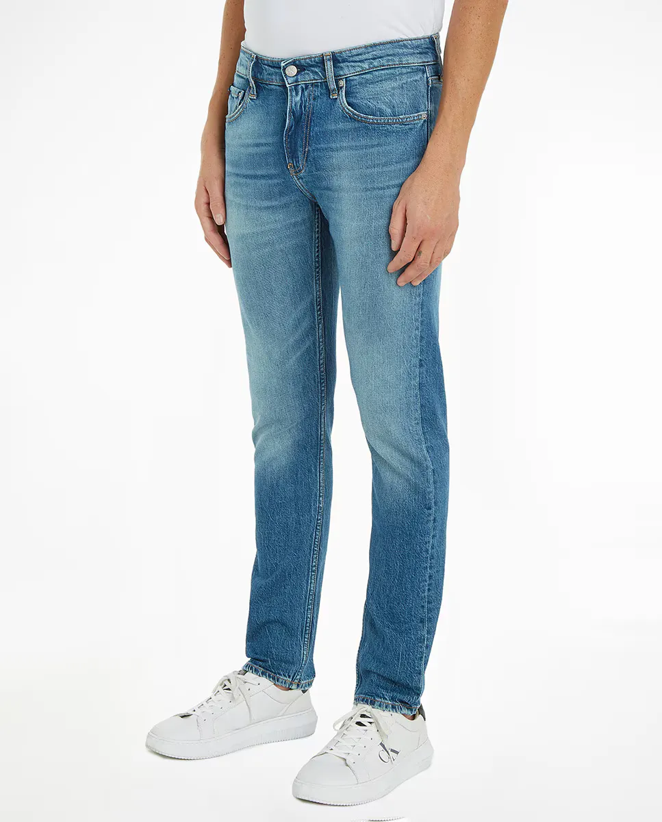 

Мужские джинсы узкого кроя с эффектом потертости Calvin Klein Jeans, синий