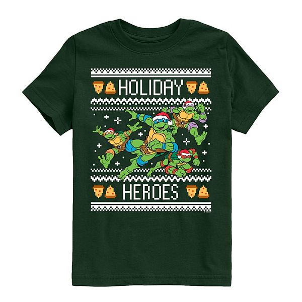

Футболка с принтом Teenage Mutant Ninja Turtles Holiday Heroes для мальчиков 8-20 Licensed Character, Forest Green
