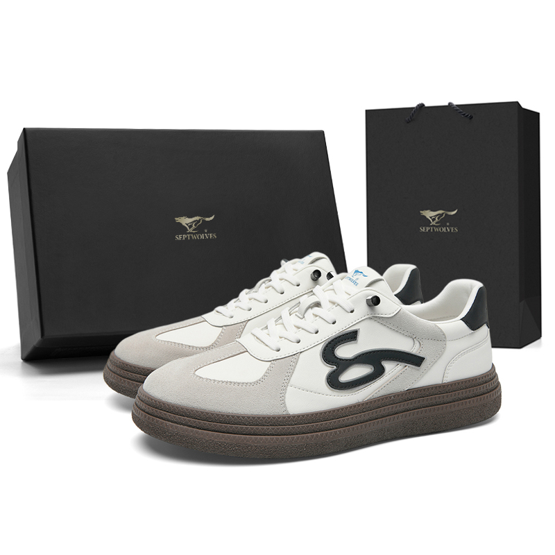 SEPTWOLVES Низкие немецкие армейские кеды мужские хаки, цвет Khaki (Standard Leather Shoe Size) — фото 4