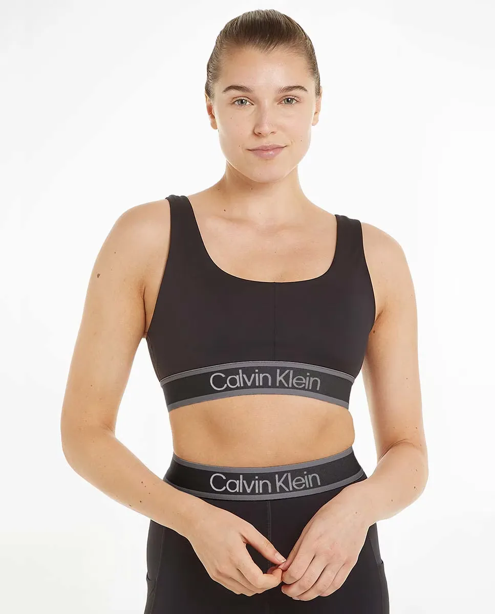 

Спортивный бюстгальтер средней ударности Calvin Klein, черный
