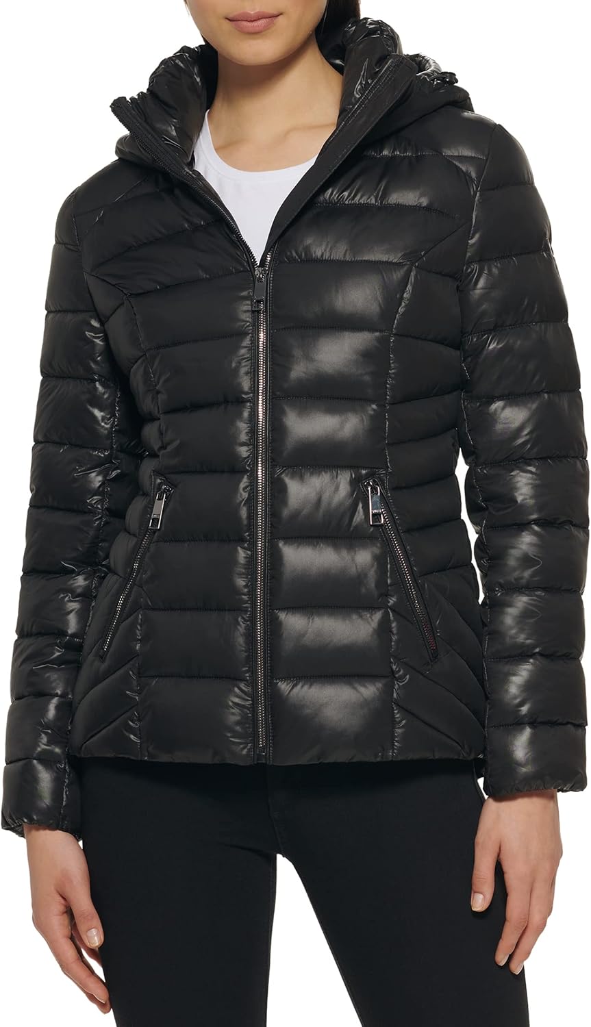 

GUESS womens Fall Jackets for Women, Puffer Jacket, Quilted Jackets for Women, Quilted Black 2