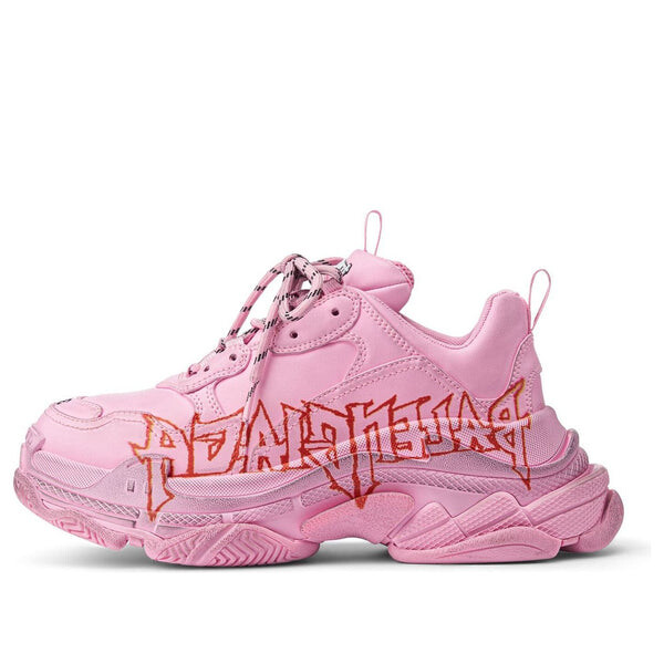 Кроссовки triple s diy metal 'pink black red' Balenciaga, розовый
