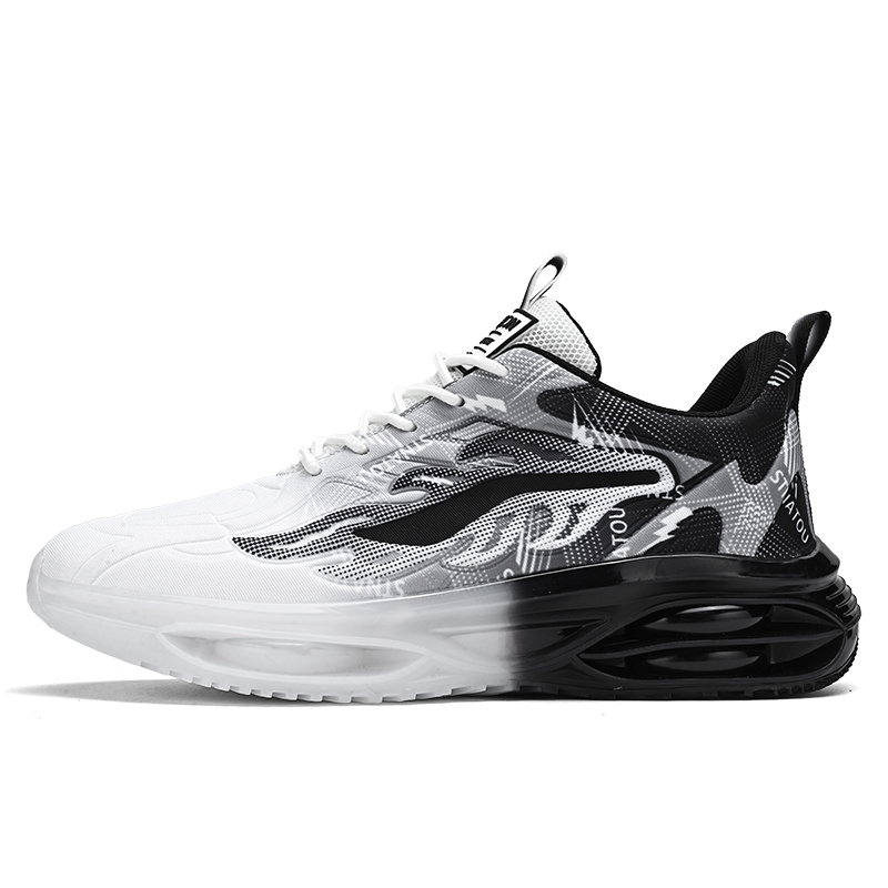 

TONYBEAR Амортизирующие дышащие низкие беговые кроссовки для мужчин с эффектом увеличения роста белый черный, цвет White Black