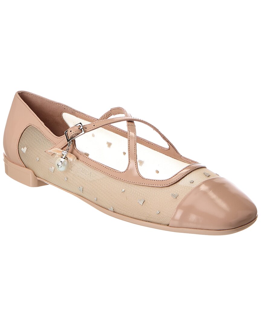 Балетки Jimmy Choo Eleri из сетки и кожи, розовый