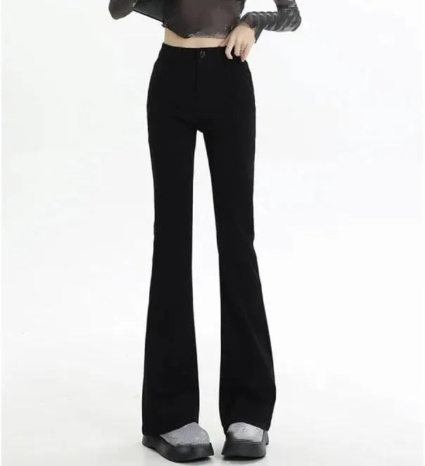 Джинсы клеш Women's Retro High Waist Bootcut Jeans, Black — фото 3