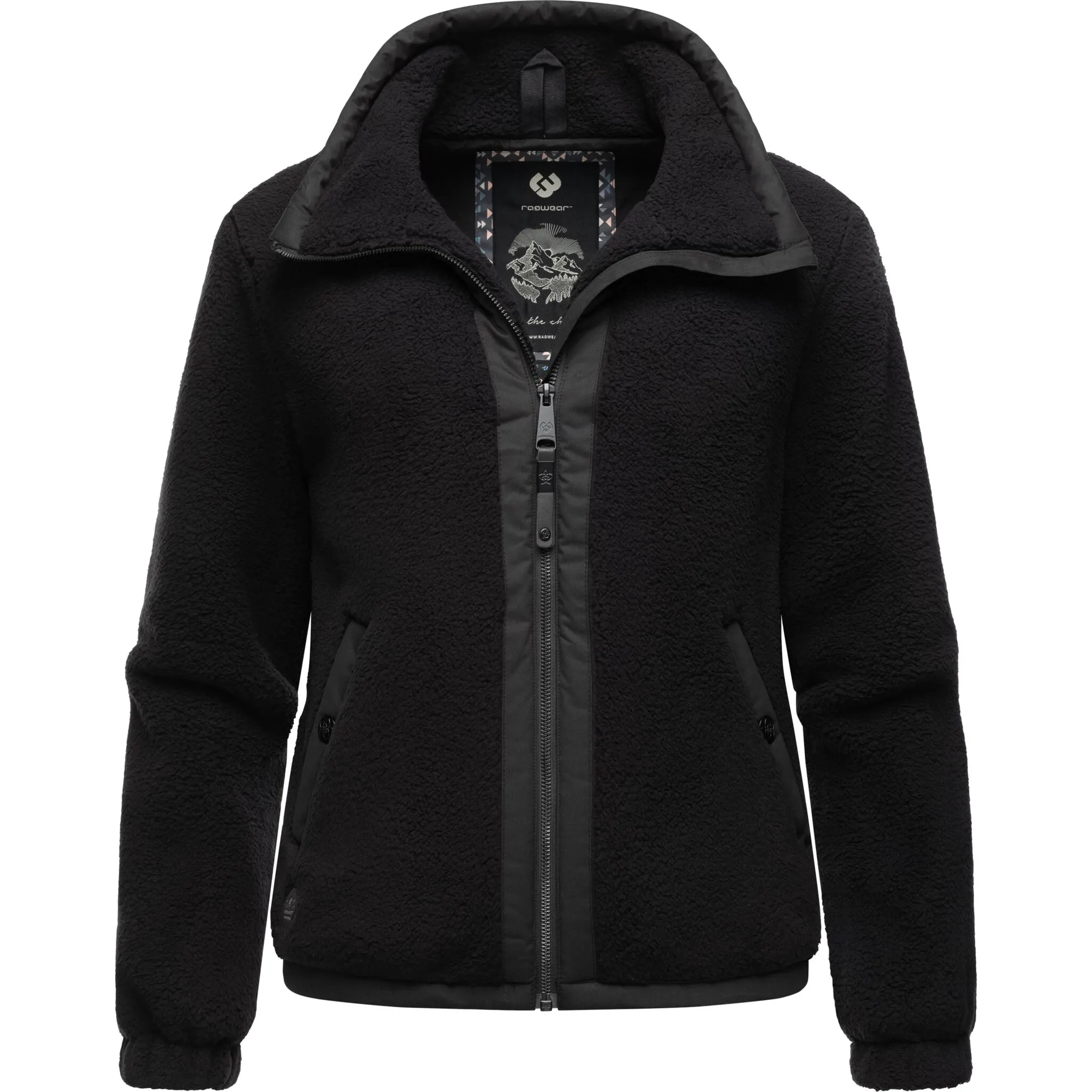

Толстовка Ragwear "Nordicka", спортивная куртка с капюшоном и элементами из искусственной кожи, черный