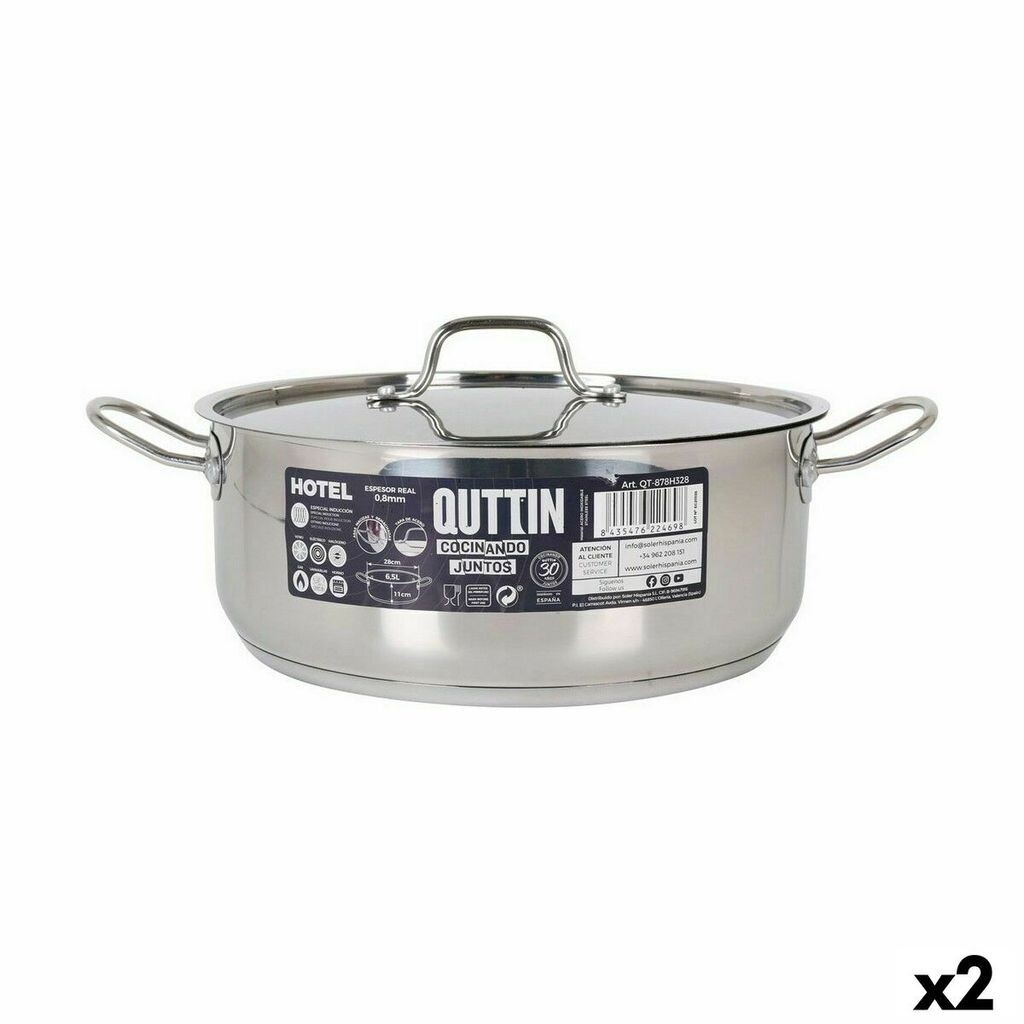

Кастрюля с крышкой Quttin Hotel сталь Ø 28 x 11 см (2 шт.)