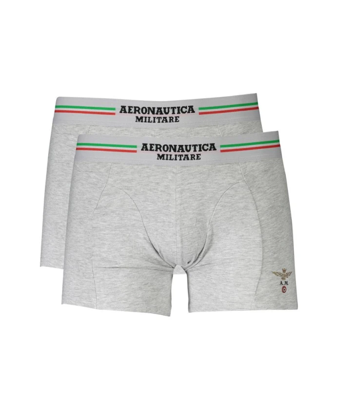 

Коричневые хлопковые мужские боксерские шорты Aeronautica Militare, серый