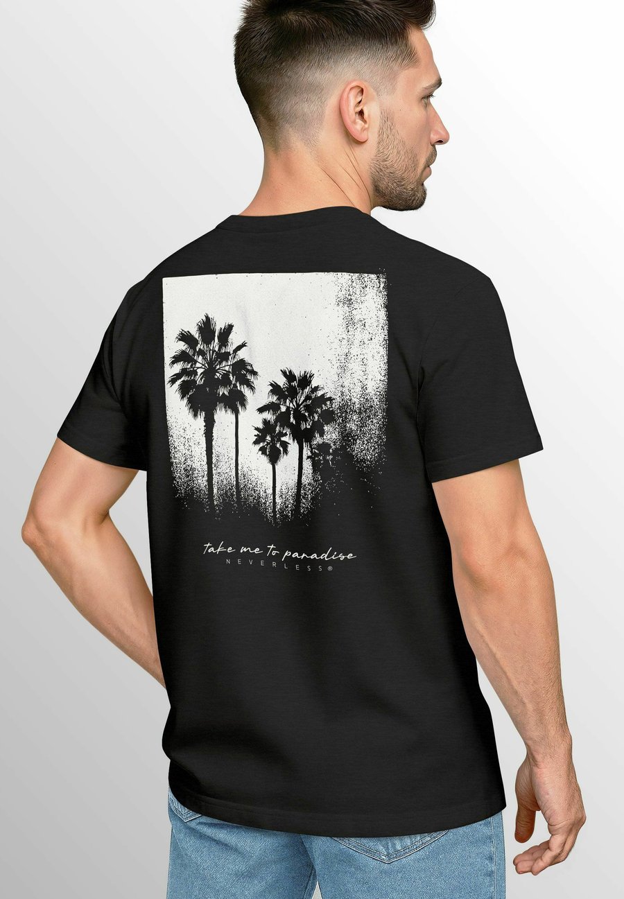 

Футболка Neverless MIT PALMEN RÜCKEN VINTAGE GRAFIK, Schwarz/Black, Черный, Футболка Neverless MIT PALMEN RÜCKEN VINTAGE GRAFIK, Schwarz/Black