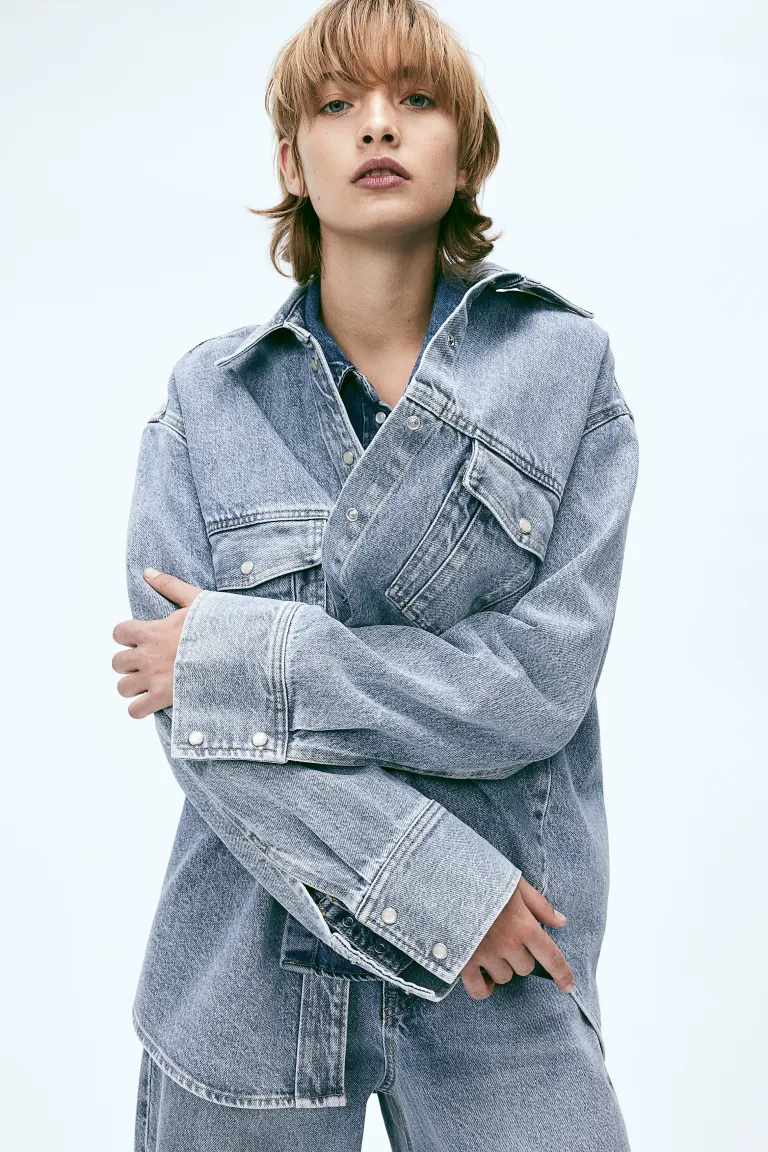 

Джинсовая блузка H&M, синий