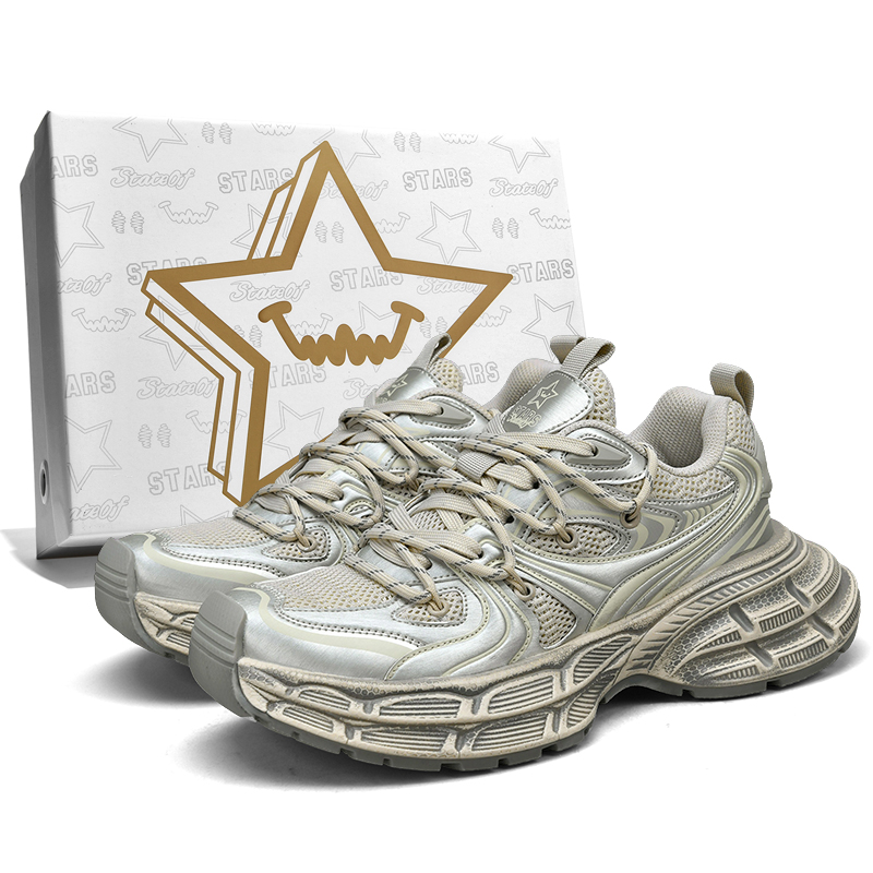 

Низкие массивные кроссовки мужские Stateof Stars, White Gold