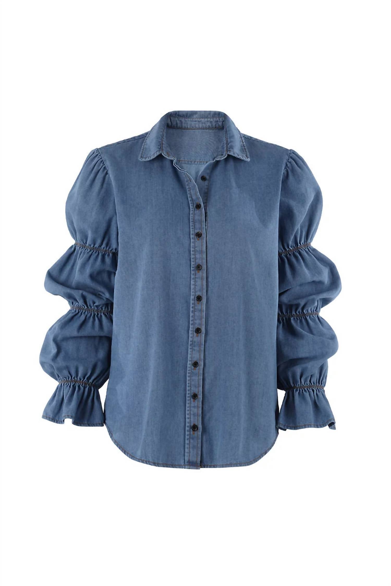 

Женская рубашка Julian синего цвета THE SHIRT
