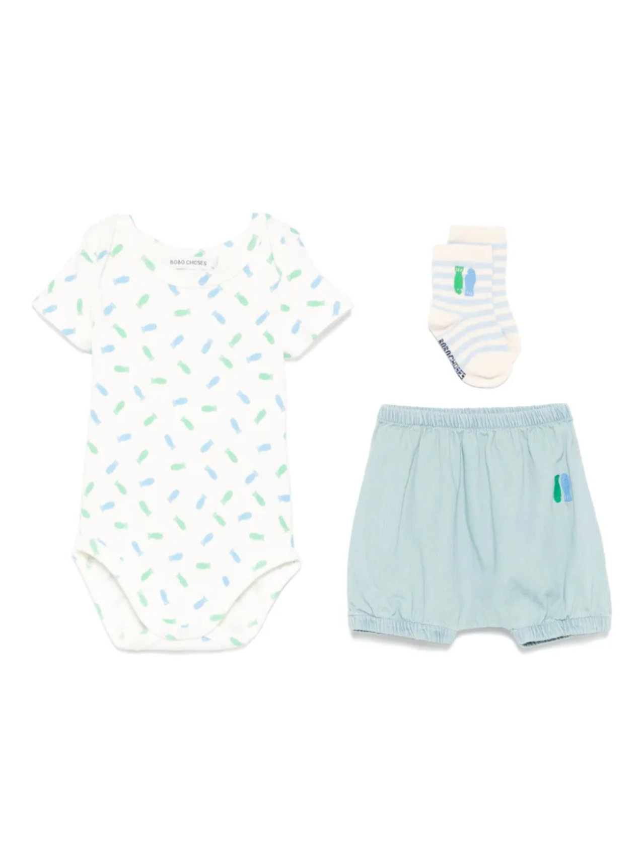 

Комплект боди Bobo Choses Lucky Fish (набор из трех штук), белый