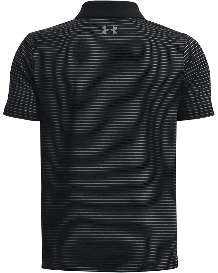 Поло Under Armour Kids Matchplay Printed Golf Polo (Big Kids), Black/Pitch Gray/Pitch Gray — фото 2