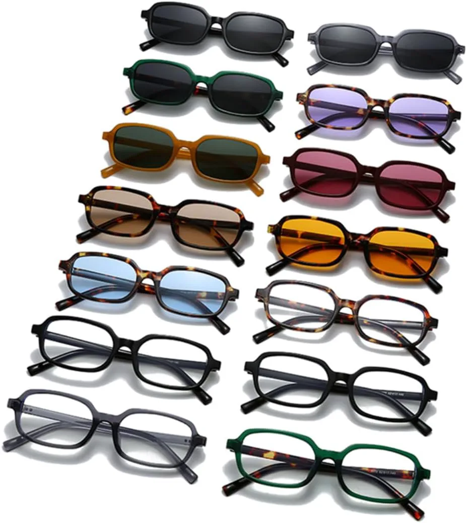 

Маленькие прямоугольные солнцезащитные очки для женщин, модные, конфетного цвета, защита от УФ-излучения UV400, ретро, ​​для мужчин HHZZYVY, Glossy Black Clear