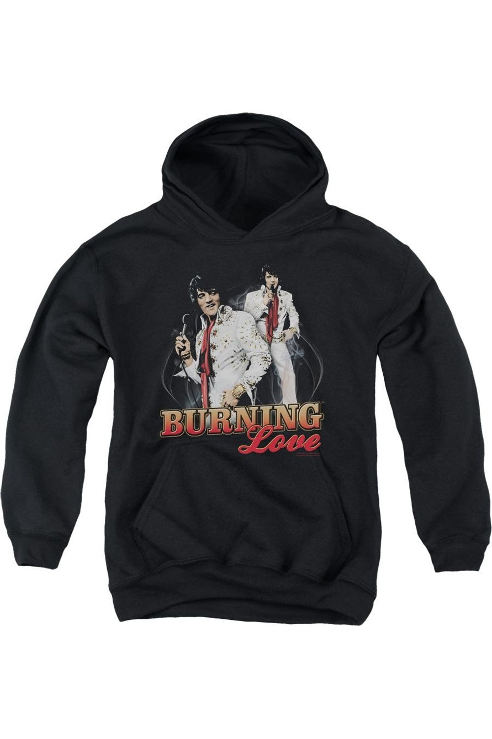 

Элвис Пресли "Burning Love" молодежная толстовка с капюшоном Gildan, черный