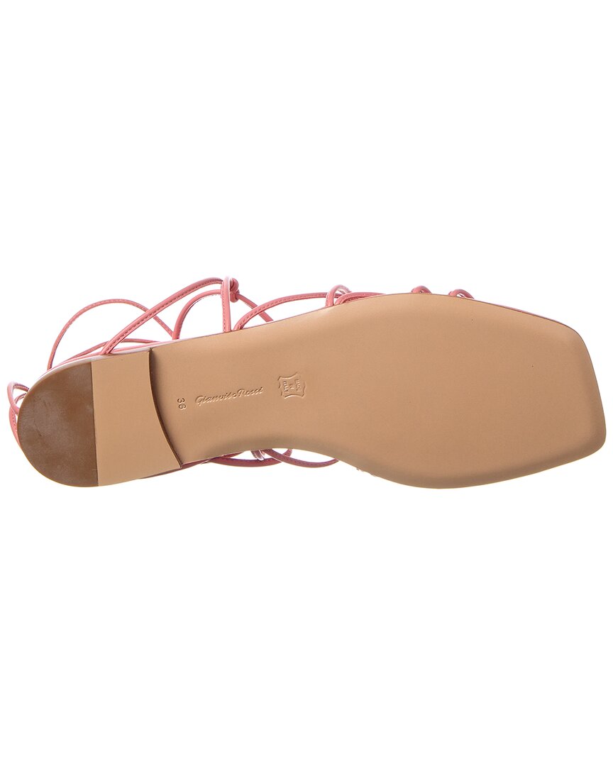 Gianvito Rossi Minas Leather Sandal, розовый — фото 4